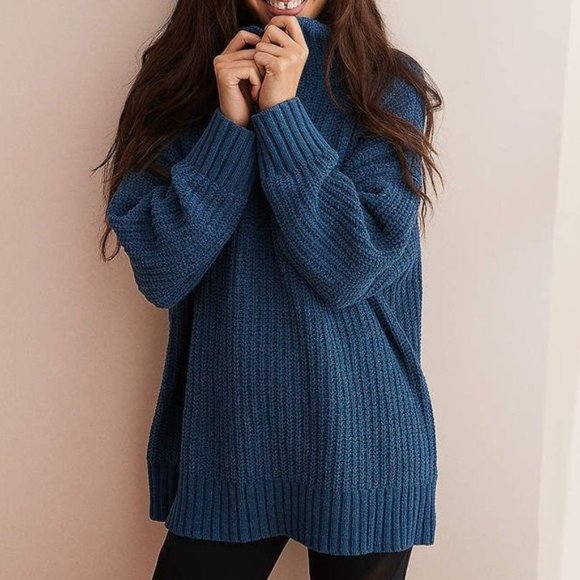 aerie Sweaters - Aerie Chenille Blue Oversized Sweater